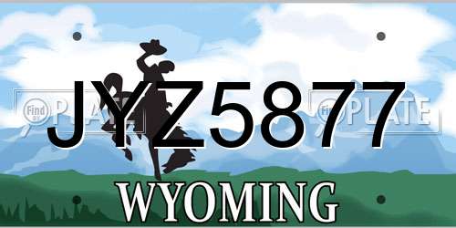 JYZ5877 Wyoming License Plate