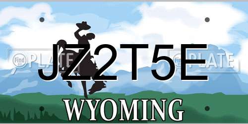 JZ2T5E Wyoming License Plate