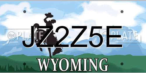 JZ2Z5E Wyoming License Plate