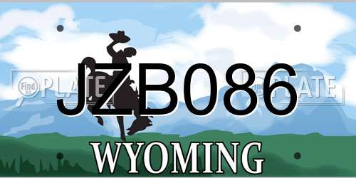 JZB086 Wyoming License Plate