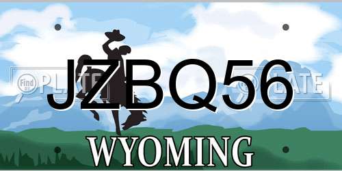 JZBQ56 Wyoming License Plate