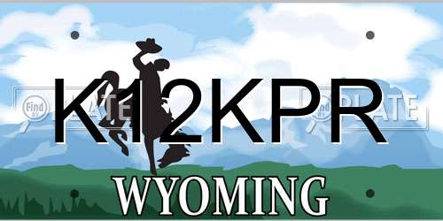 K12KPR Wyoming License Plate