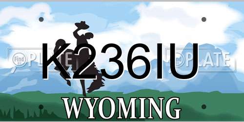 K236IU Wyoming License Plate