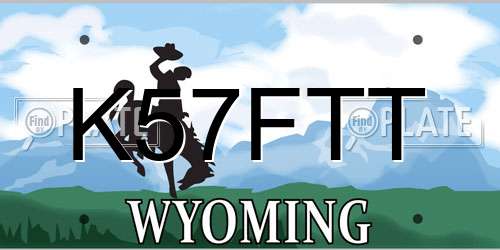 K57FTT Wyoming License Plate