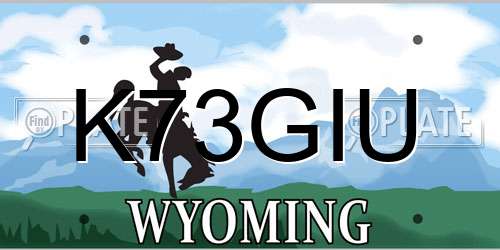 K73GIU Wyoming License Plate