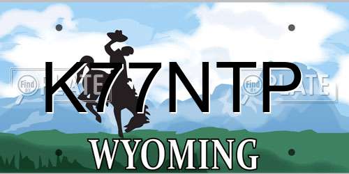 K77NTP Wyoming License Plate