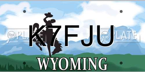 K7FJU Wyoming License Plate