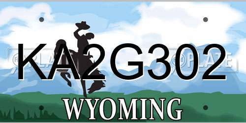 KA2G302 Wyoming License Plate