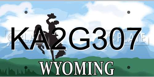 KA2G307 Wyoming License Plate
