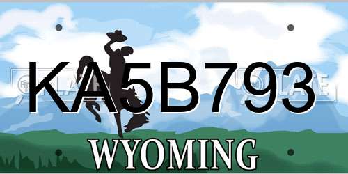KA5B793 Wyoming License Plate