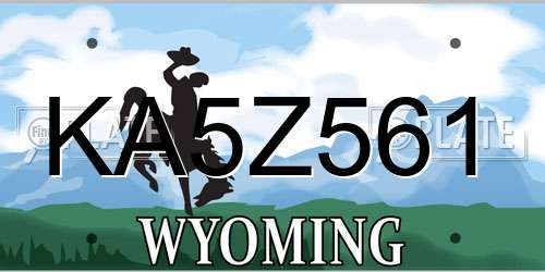 KA5Z561 Wyoming License Plate
