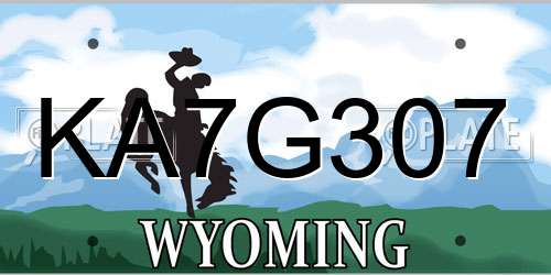 KA7G307 Wyoming License Plate