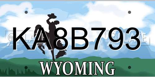 KA8B793 Wyoming License Plate