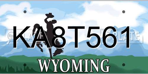 KA8T561 Wyoming License Plate