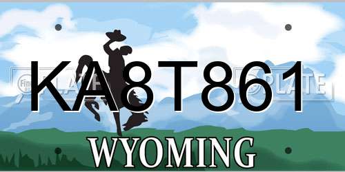 KA8T861 Wyoming License Plate