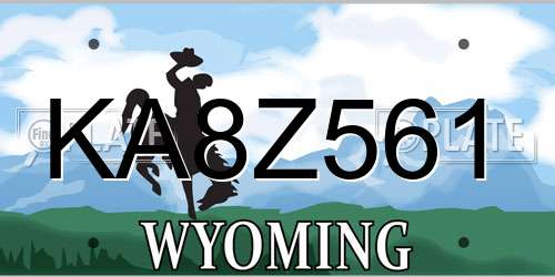 KA8Z561 Wyoming License Plate
