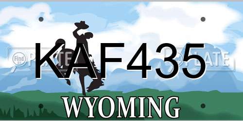 KAF435 Wyoming License Plate