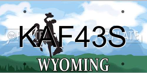 KAF43S Wyoming License Plate