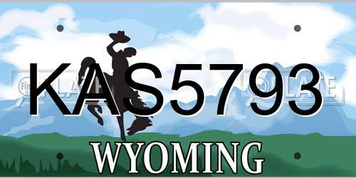 KAS5793 Wyoming License Plate