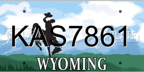 KAS7861 Wyoming License Plate