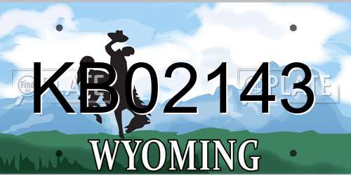 KB02143 Wyoming License Plate