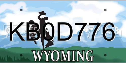 KB0D776 Wyoming License Plate