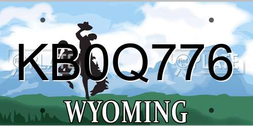 KB0Q776 Wyoming License Plate