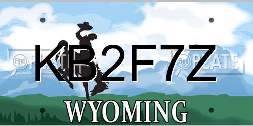 KB2F7Z Wyoming License Plate