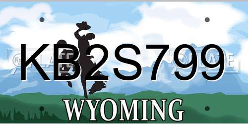 KB2S799 Wyoming License Plate