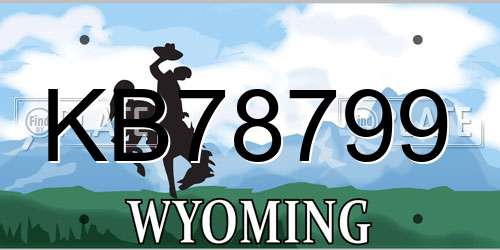 KB78799 Wyoming License Plate
