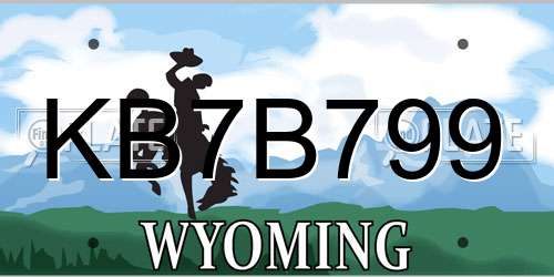 KB7B799 Wyoming License Plate