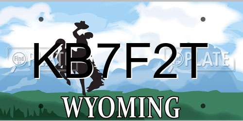 KB7F2T Wyoming License Plate