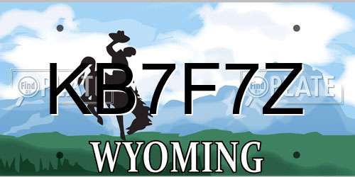 KB7F7Z Wyoming License Plate