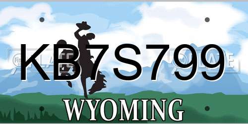 KB7S799 Wyoming License Plate