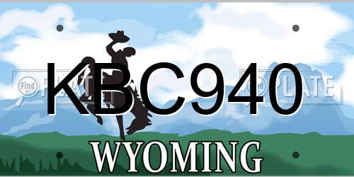 KBC940 Wyoming License Plate