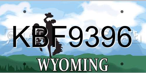 KBF9396 Wyoming License Plate