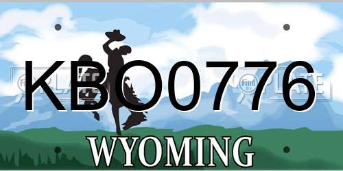 KBO0776 Wyoming License Plate