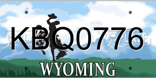 KBQ0776 Wyoming License Plate