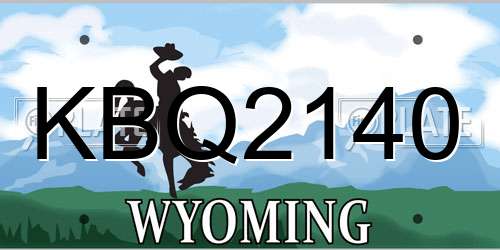 KBQ2140 Wyoming License Plate
