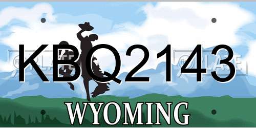 KBQ2143 Wyoming License Plate