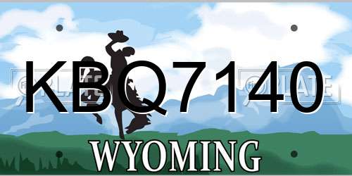 KBQ7140 Wyoming License Plate