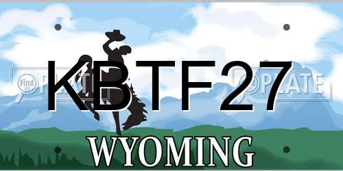 KBTF27 Wyoming License Plate