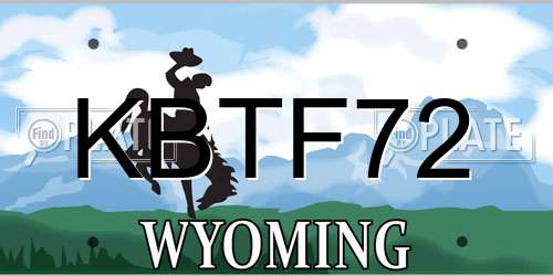 KBTF72 Wyoming License Plate