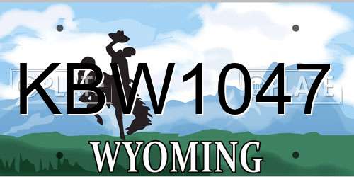 KBW1047 Wyoming License Plate