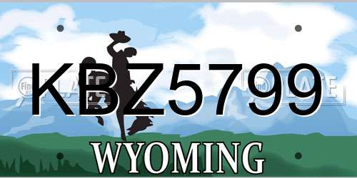 KBZ5799 Wyoming License Plate