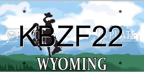 KBZF22 Wyoming License Plate