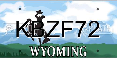 KBZF72 Wyoming License Plate