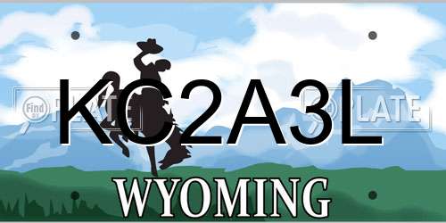 KC2A3L Wyoming License Plate