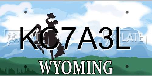 KC7A3L Wyoming License Plate