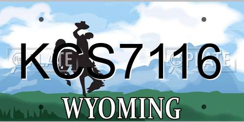 KCS7116 Wyoming License Plate